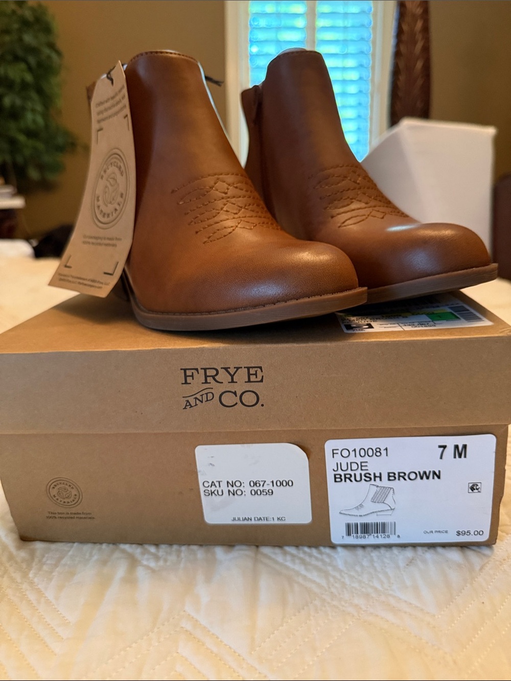FRYE AND CO. Jude Ankle Booties in Brush Brown